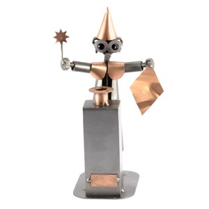 Nuts and bolts sculpture &quot;Magician&quot; - Handmade ornament figurine
