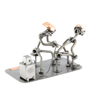 Nuts and bolts sculpture &quot;Tattoist&quot; - Handmade ornament figurine