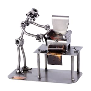 Nuts and bolts sculpture &quot;Upholsterer&quot; - Handmade ornament figurine