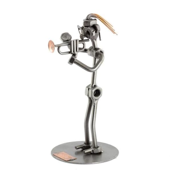 Nuts and bolts sculpture "Trumpet" - Handmade ornament figurine
