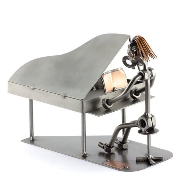 Nuts and bolts sculpture "Grand Piano" - Handmade ornament figurine