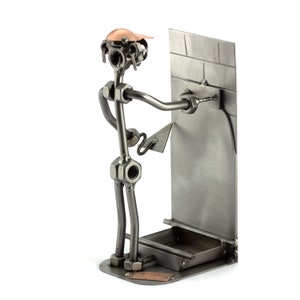 Nuts and bolts sculpture &quot;Plasterer&quot; - Handmade ornament figurine