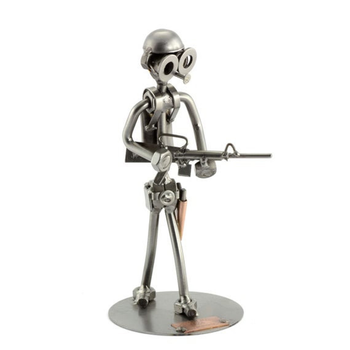 Nuts and Bolts Sculpture soldier Handmade Etsy UK