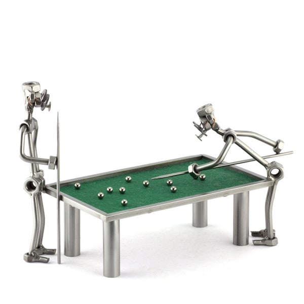 Nuts and bolts sculpture "Billiard" - Handmade ornament figurine