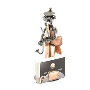 Figurine en métal "Joueur De Cornemuse Avec Porte-Cartes De Visite" - Idées Cadeaux fait main