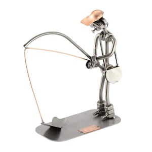 Angler metal sculpture – gift idea for Angler, Birthday Gift Angler, Trophy for Angler, High-quality metal sculpture from Steelman24