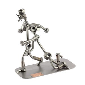 Nuts and bolts sculpture &quot;Rugby&quot; - Handmade ornament figurine
