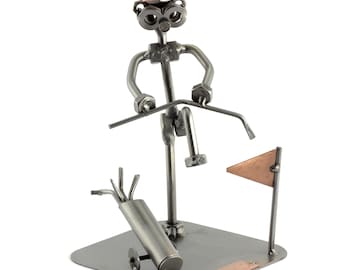 Screw Man Golf Frustrationsknä - Original Steelman24 Metallskulptur - Den Perfekta Gåvan