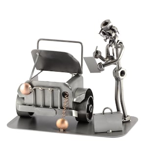 Nuts and bolts sculpture &quot;Car Experts&quot; - Handmade ornament figurine