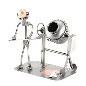 Nuts and bolts sculpture &quot;Builder&quot; - Handmade ornament figurine