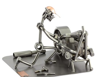 Figura de Metal "Mecánico De Motocicletas" - Idea de regalo hecho a mano