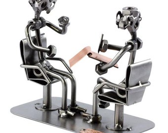 Nuts and bolts sculpture "Psychiatrist" - Handmade ornament figurine