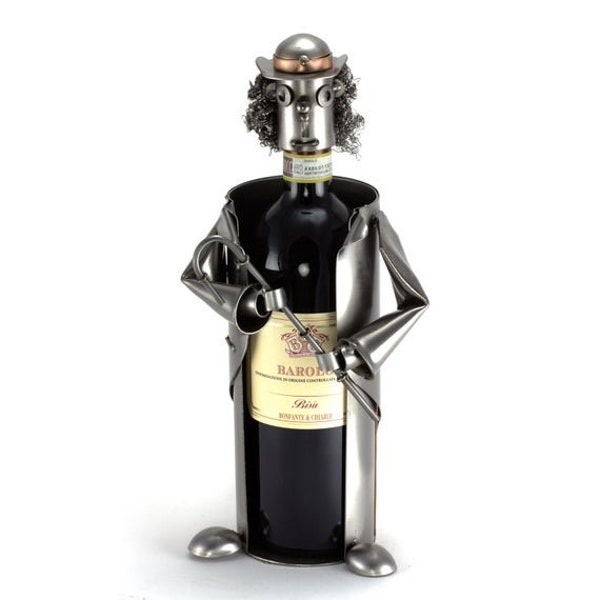 Figurine en métal "Support Pour Bouteille De Vin Clown" - Idées Cadeaux fait main