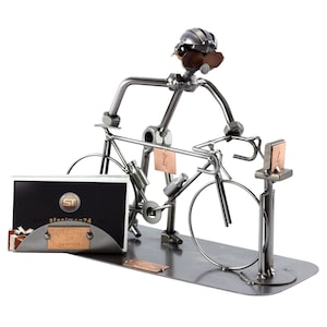 Figurine en métal "Triathlon avec Porte-Cartes De Visite" - Idées Cadeaux fait main