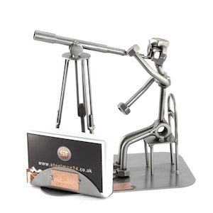 Figurine en métal "Astronome Avec Porte-Cartes De Visite" - Idées Cadeaux fait main