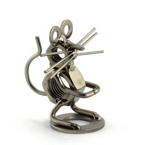 Nuts and bolts sculpture &quot;Mouse&quot; - Handmade ornament figurine