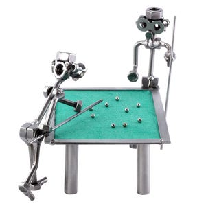 Nuts and bolts sculpture &quot;Billiard&quot; - Handmade ornament figurine