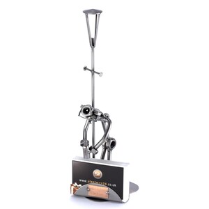 Figurine en métal "Buveur Au Réverbère Avec Porte-Cartes De Visite" - Idées Cadeaux fait main