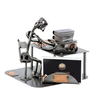 Figurine en métal "Comptable avec Porte-Cartes De Visite" - Idées Cadeaux fait main