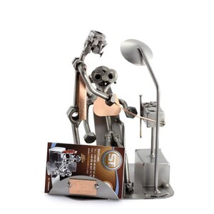 Nuts and bolts sculpture Dentist With Business Card Holder Handmade ornament figurine image 2