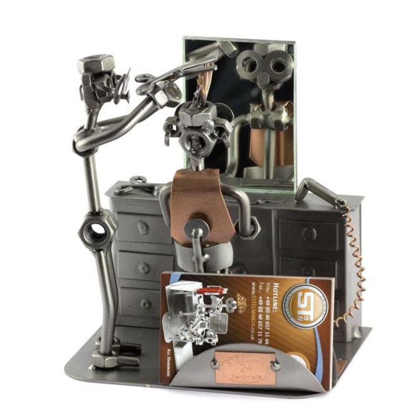 Nuts and Bolts Sculpture hairdresser With Mirror and Etsy