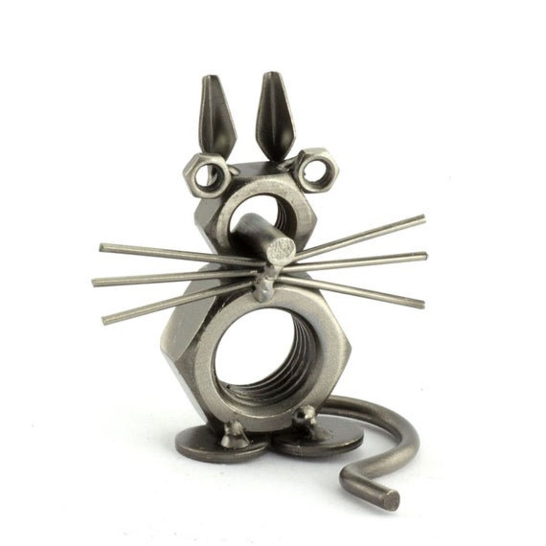 Nuts and Bolts Sculpture cat Handmade Ornament Figurine Etsy