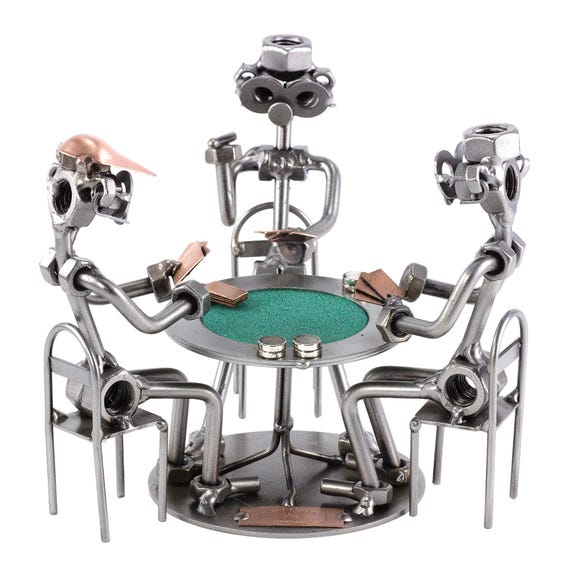 Schraubenmännchen Pokerspieler - original Steelman24 Metallskulptur - das perfekte Geschenk