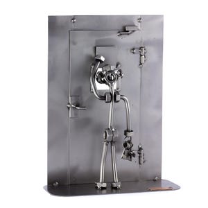 Nuts and bolts sculpture &quot;Prison Officer&quot; - Handmade ornament figurine
