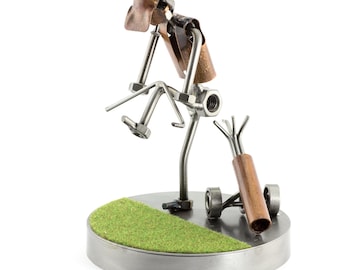 Schraubenmännchen Golffrust Auf Dem Grün - original Steelman24 Metallskulptur - das perfekte Geschenk
