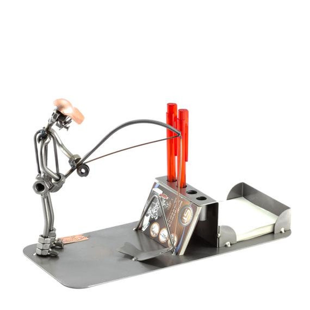 Nuts and Bolts Sculpture fisherman Desk Organizer Handmade Ornament