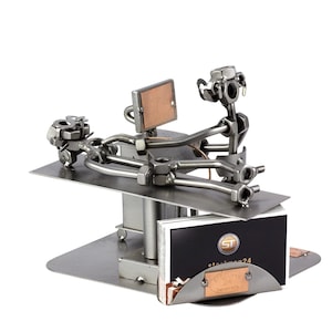 Figurine en métal "Échocardiographe avec Porte-Cartes De Visite" - Idées Cadeaux fait main