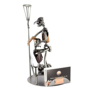Figura in Metallo "Amore Su Panchina Con Portabiglietti Da Visita" - idea regalo fatta a mano