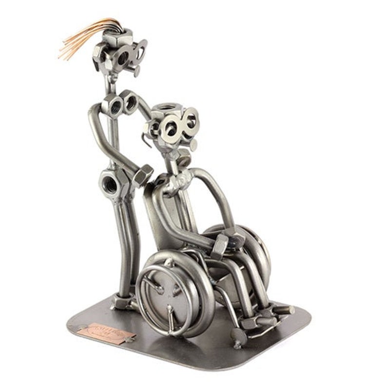 Nuts and Bolts Sculpture nurse With A Wheel Chair Etsy