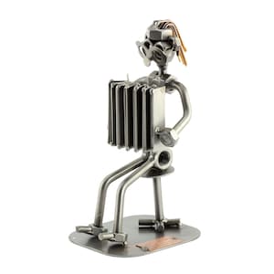 Nuts and bolts sculpture &quot;Accordion&quot; - Handmade ornament figurine