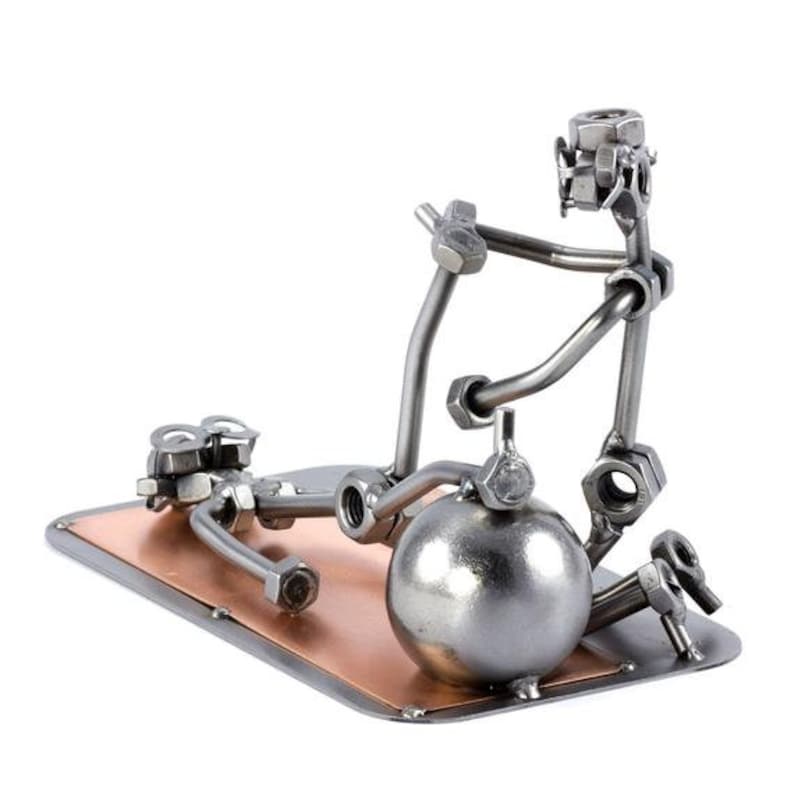 Nuts and bolts sculpture Medical Gymnastics Handmade ornament figurine image 2