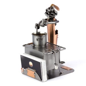 Figurine en métal "Cuisinière Femme avec Porte-Cartes De Visite" - Idées Cadeaux fait main