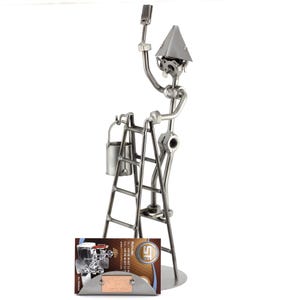 Schraubenmännchen Anstreicher Mit Visitenkartenhalter - original Steelman24 Metallskulptur - das perfekte Geschenk