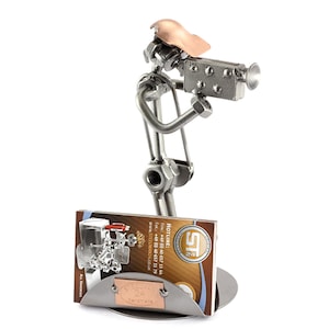 Figurine en métal "Caméraman Avec Porte-Cartes De Visite" - Idées Cadeaux fait main