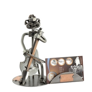 Figurine en métal "Violoncelle Avec Porte-Cartes De Visite" - Idées Cadeaux fait main