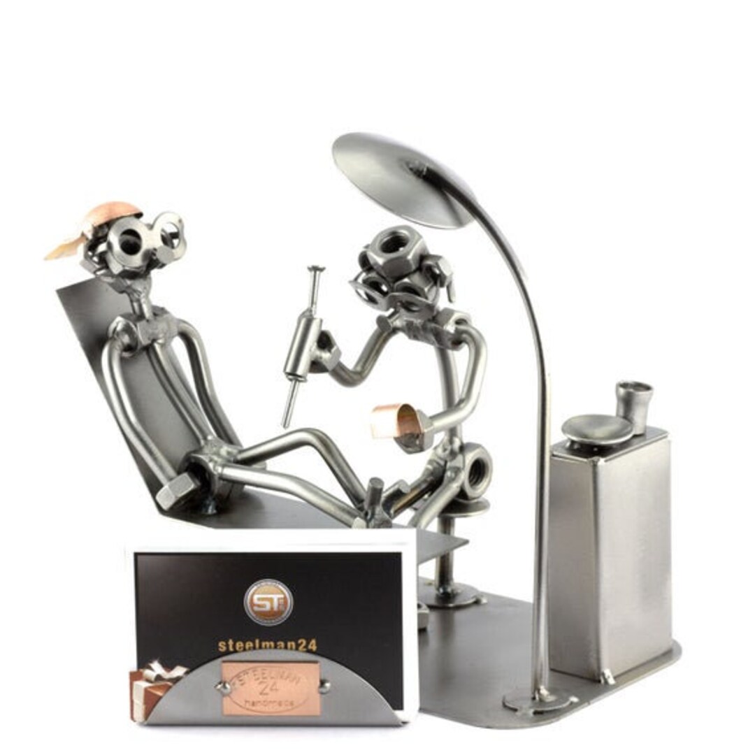 Nuts and Bolts Sculpture orthopaedic With Business Card Holder Handmade