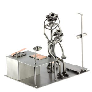 Nuts and bolts sculpture &quot;Doctor&quot; - Handmade ornament figurine