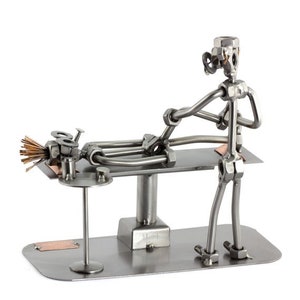 Nuts and bolts sculpture Physiotherapist Handmade ornament figurine image 2