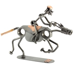 Nuts and bolts sculpture &quot;Horseback Rider&quot; - Handmade ornament figurine