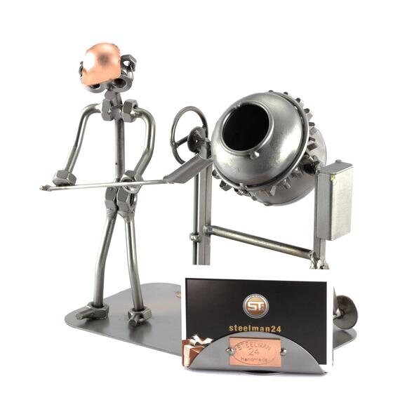 Home Décor Nuts and bolts sculpture Architect With Business Card Holder