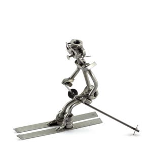 Nuts and bolts sculpture &quot;Downhill Skier&quot; - Handmade ornament figurine