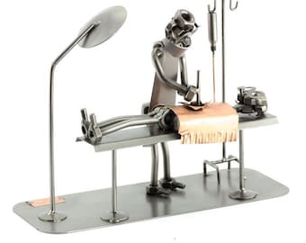 Nuts and bolts sculpture "Surgeon" - Handmade ornament figurine