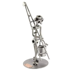 Nuts and bolts sculpture "Window Cleaner" - Handmade ornament figurine