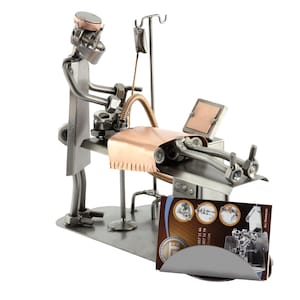 Nuts and bolts sculpture "Anesthesiologist (CRNA)" - Handmade ornament figurine mit / with