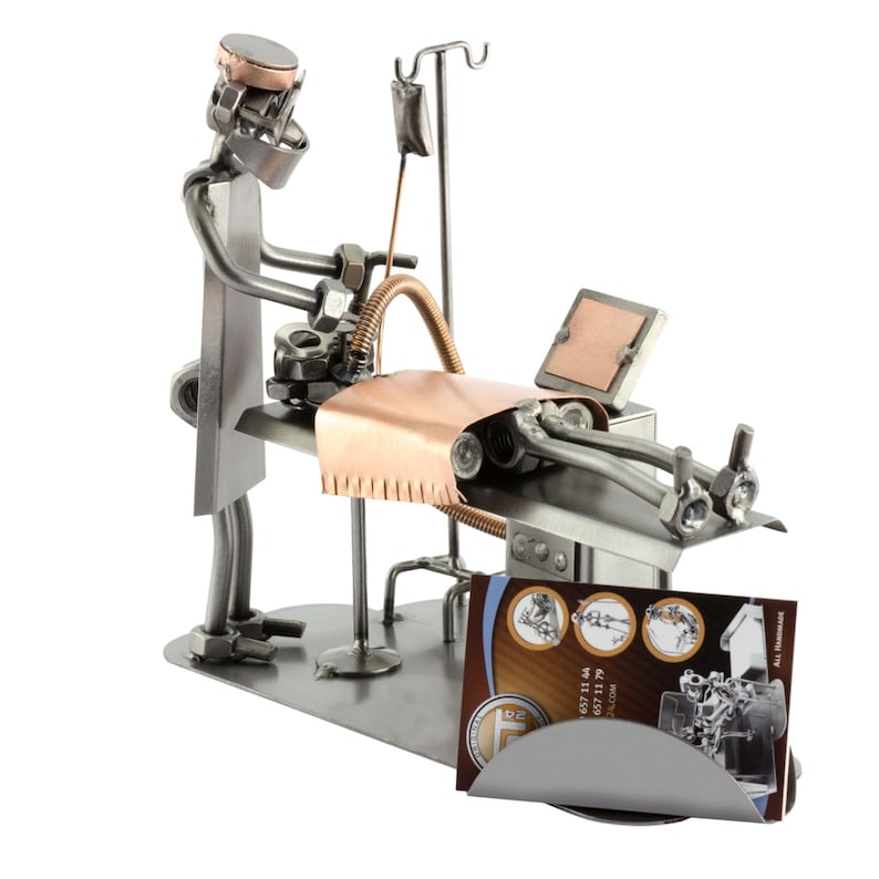 Nuts and bolts sculpture "Anesthesiologist (CRNA)" - Handmade ornament figurine mit / with