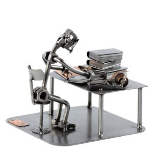 Escultura de porcas e parafusos Contador - escultura de metal original Steelman24 - o presente perfeito